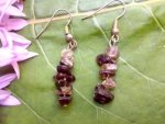 Smokey Quartz Stone Chip Earrings