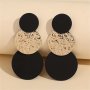 Geometric Round Piece Stud Earrings Color Block Dangle Earrings Vintage Earrings Jewelry Accessories For Women