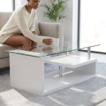 Elegant Crystal Glass Coffee Table