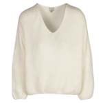 Fluffy V-neck Top - Off White Free