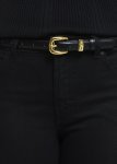 Metallic Loop Faux Leather Belt