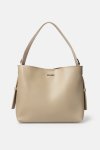 Faux Leather Tote Bag - O Cream