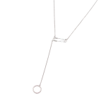 Silver Safety Pin Lariat Pendant Necklace - Silver