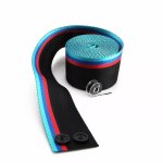Tri-colour Light Blue Dark Blue Red Seat Belt Harness Pair