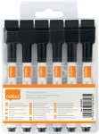Nobo MINI Whiteboard Pens With Magnetic Eraser Cap 2MM Fine Tip Pack Of 6 Dry Wipe erase Low Odour Black – 2104184