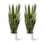 2 Pieces Of Artificial Plants Approximately 65 Centimeters Fake Sandwich Trees Perfect For Simulating Plant Pots Suitable For Co