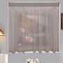 Matoc Designs Caf Curtain -mystic Voile -cinnamon -taped -single Layer - 250CM W X 120CM H