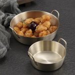 Versatile Stainless Steel Snack Plate With Dual Handles - Perfect For Sauces Fruits & More - Durable Easy-clean Kitchen Essentia