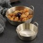 Versatile Stainless Steel Snack Plate With Dual Handles - Perfect For Sauces Fruits & More - Durable Easy-Clean Kitchen Essential