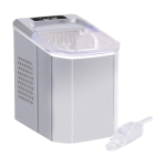 Toxiya Ice-maker Counter-top Ice Maker Machine 8 Mins 9 Bullet Ice - Silver - White