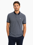 Mens Franco Mercerized Jacquard Golfer In Navy - Blue 3XL