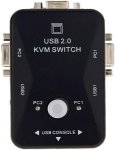 Kvm Unique 2 Port Vga USB 2.0 Manual Switch