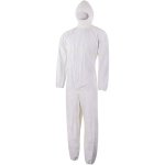 Disposable Micro-porous Hooded Coveralls Type 5 6 White Medium HAL9623831B