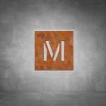 Toilet Male Sign D01 - Rust - Powder Coated Aluminum