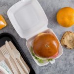 Foam Burger Box 5 White 122X122X64MM