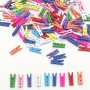 50pcs Mini Wooden Clothespins For Photos & Crafts - Colorful Decorative Clips For Hanging Pictures Cards & DIY Projects