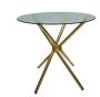 Asher 80CM 4 Seater Round Glass Dinning Table With Gold Legs