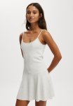 Cotton On Waffle Sleep Drop Waist Nightie - Light Grey Marle