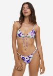 Tanga Bikini Bottoms - Purple floral