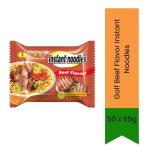 Beef Instant Noodles 50 X 65G - Savory Beef Flavored Noodles For Tuck Shops Catering & Re Bulk Value Pack South