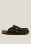 Cotton On Rex Moccasin Mule - Black Micro