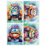 Tear Resistant Deco Print A6 Funny Face Trucks