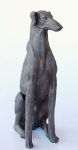 Distressed Black Sitting Dog – 76X26CM
