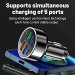 Shengwoda 6-PORT USB Car Charger With Digital Display - Fast Charge Multi-port Adapter For Vehicle Accessories