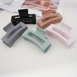 5PCS Solid Color Matte Hair Grab Clips Large Hollow Out Rectangular Hair Claw Clips For Women And Daily Use Daily Uses