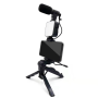 Mobile Phone Tripod Kit With Microphone LED Fill Compatible With Universal