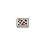 Composable Classic Link Rose Gold Black Houndstooth