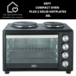 Defy Compact Oven Plus 2 Solid Hotplates - 30L MOH9328B