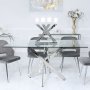 Kc FURN-180CM Aurelia Rectangular Dining Table Silver