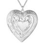 Silver Designer Locket Necklace With Heart Motive
