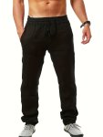 Best-selling New Summer Thin Section Breathable Casual Pants Men's Solid Color Casual Straight Pants Cotton Comfortable Versatil