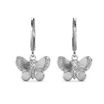 DESTINY Butterfly Wish Earring With Swarovski Crystals White