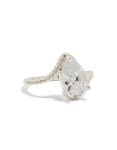 Silver Plated Pear Cubic Zirconia Engagement Ring - M l