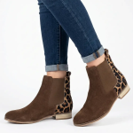 Becky Leather Ankle Boot - Mocha Leopard - 8