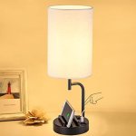 Dreamholder Touch Control USB Table Lamp Upgraded 3-WAY Dimmable Bedside Desk Lamp With USB C & A Charging Ports And Ac Outlet N