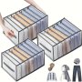 1PC Foldable Wardrobe Clothes Organizer - Portable Mesh Closet Drawer For Scarves Leggings Skirts T-shirts Jeans Versatile Storage Box With Separators Durable & Washable Materials