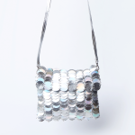 Mermaid Silver Leather Clutch Bag - Silver