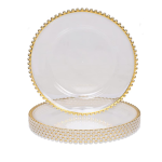 Transparent Underplate With Gold Trim Pattern 12 Pieces