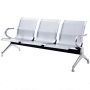 Steel Chrome 3 Seater Waiting Area Reception Chairs - Light Grey