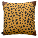 Leather & Leopard Scatter Cover - With Inner - 55 X 55 X 15CM