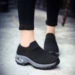 Trendy Air Cushion Mesh Breathable Outdoor Sneakers Wear Resistance Non Slip Flying Woven Shoes Casual Versatile Lightweight Spo
