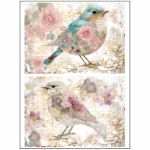 Tear Resistant Deco Print Shabby Birdie