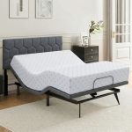 Bedspick Adjustable Bed Frame With White Mattress - 12 Inch Memory Foam Mattress With Wireless Remote And Headboard Zero Gravity