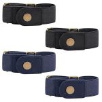 4PACK No Buckle Stretch Belt For Women And Men Elastic Waist Belt For Jeans