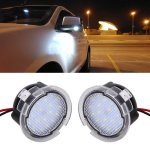 2 Pcs Dc 12V 2W 6000K 120LM 18-LED Side Rear View Mirror Puddle Lights Lamp For Ford 2013-2017 EXPLORER 2015-2017 TAURUS 2015-20