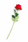 Valentines Artificial Long Satin Red Rose 60 Cm